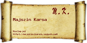 Majszin Karsa névjegykártya